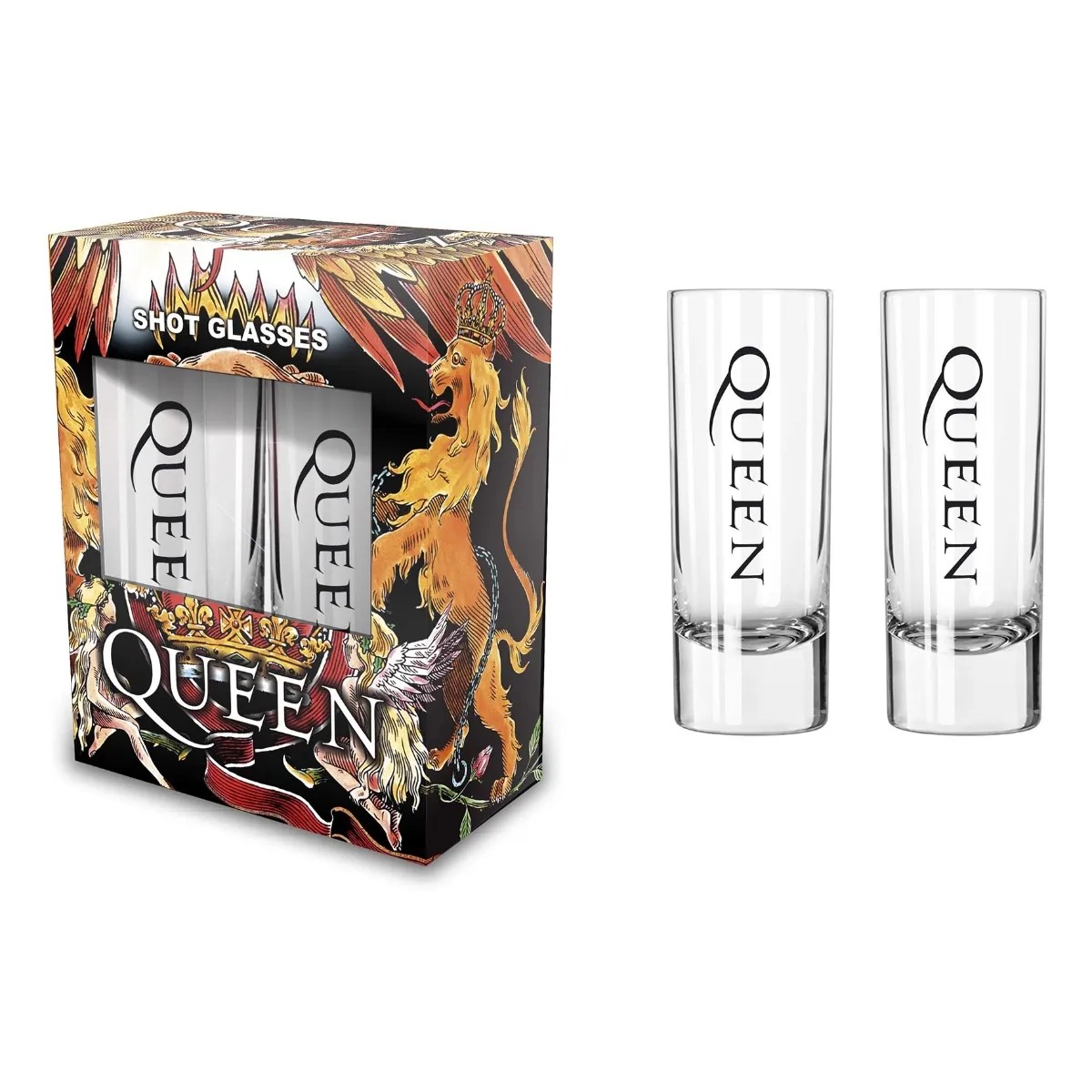 QUEEN SHOT GLASS - CREST (2-PACK) 