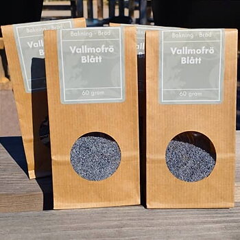 Vallmofrö, blå, påse