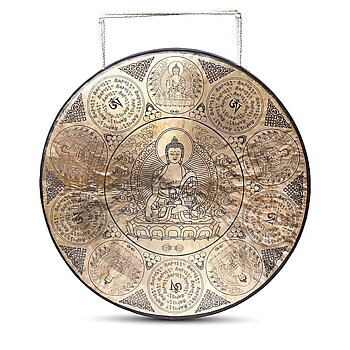 Nepalesisk gong Buddha Shakyamuni graverad 60 cm