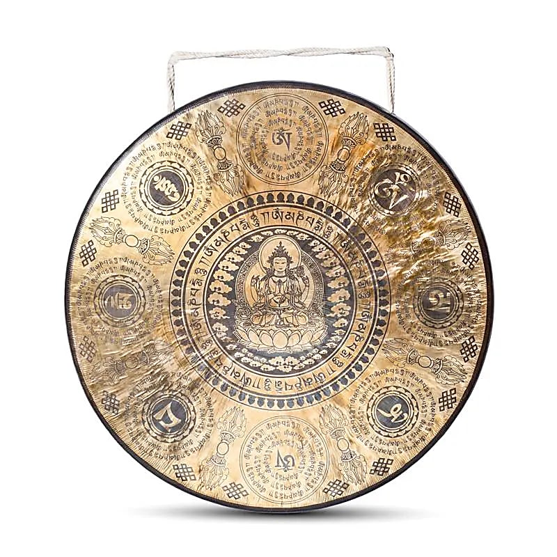 Nepalesisk gonggong Chenrezig graverad 60 cm