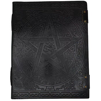 Dagbok /Journal  läder - Pentagram   - Chakra -7 stenar  - 33cm