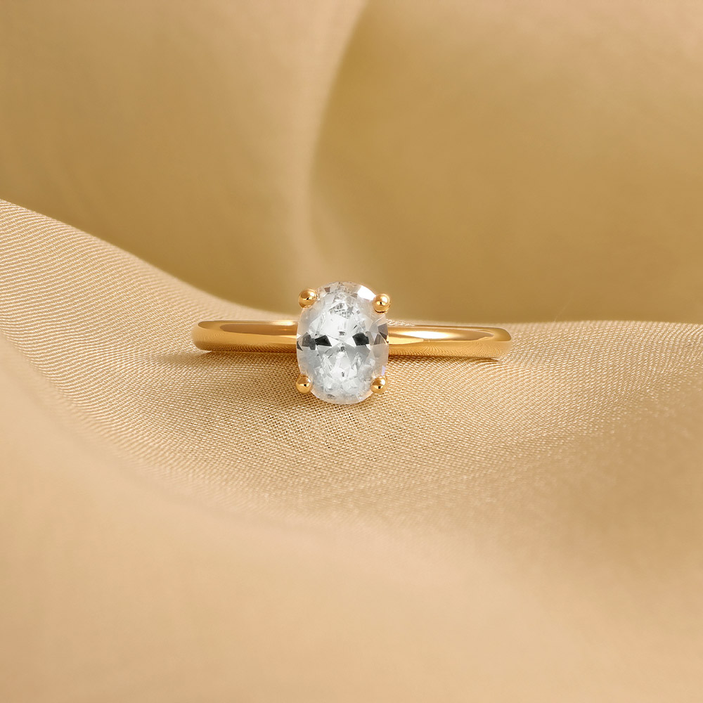 Ring Cataleya oval diamant 1,25 ct guld 18 karat 