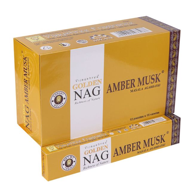 Golden Nag Amber Musk Rökelse Pinnar  ,  15gm
