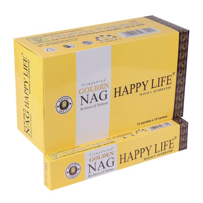 Vijayshree Golden Nag  Happy Life , Rökelse   ,  15gm