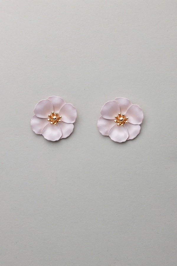 Flower Small Earrings Pearl Pink