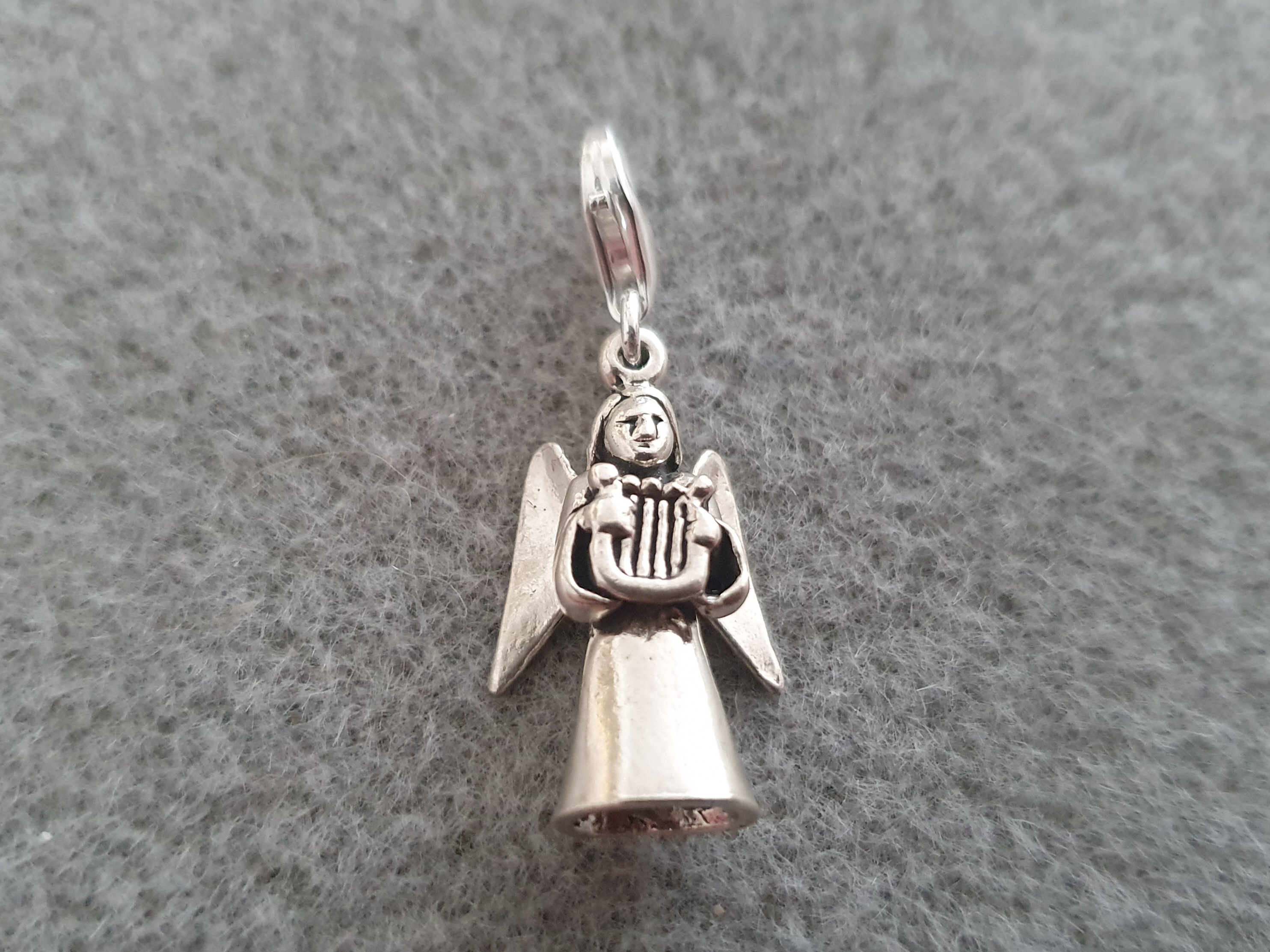 Charm angel with harp pendant 925-silver