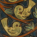 Berth Norrman (1960s) Rectangular Wall Plaque with Birds Motif 26 cm