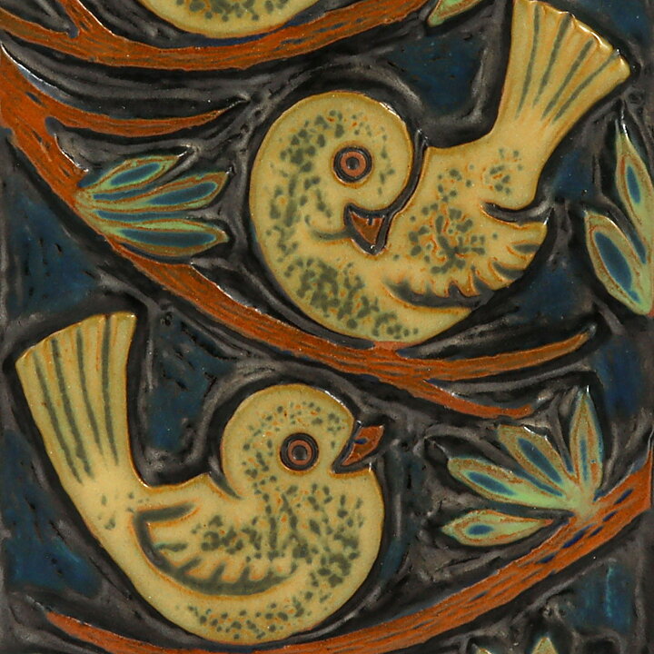 Berth Norrman (1960s) Rectangular Wall Plaque with Birds Motif 26 cm