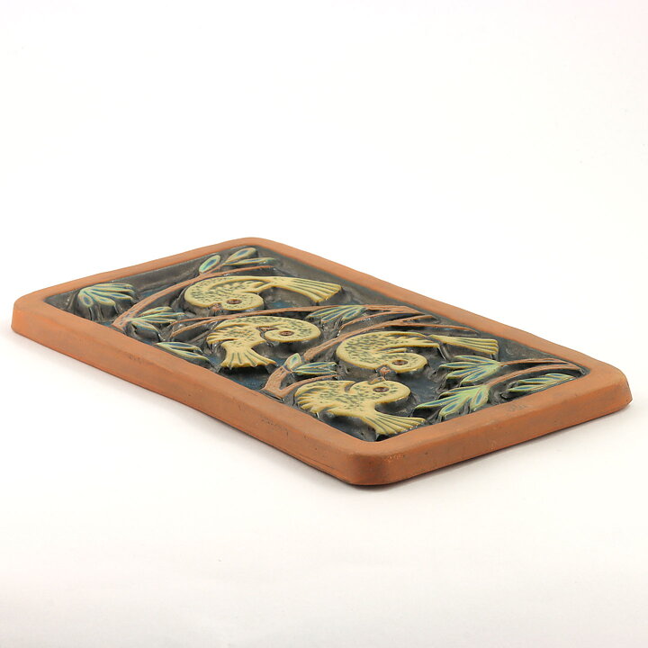 Berth Norrman (1960s) Rectangular Wall Plaque with Birds Motif 26 cm