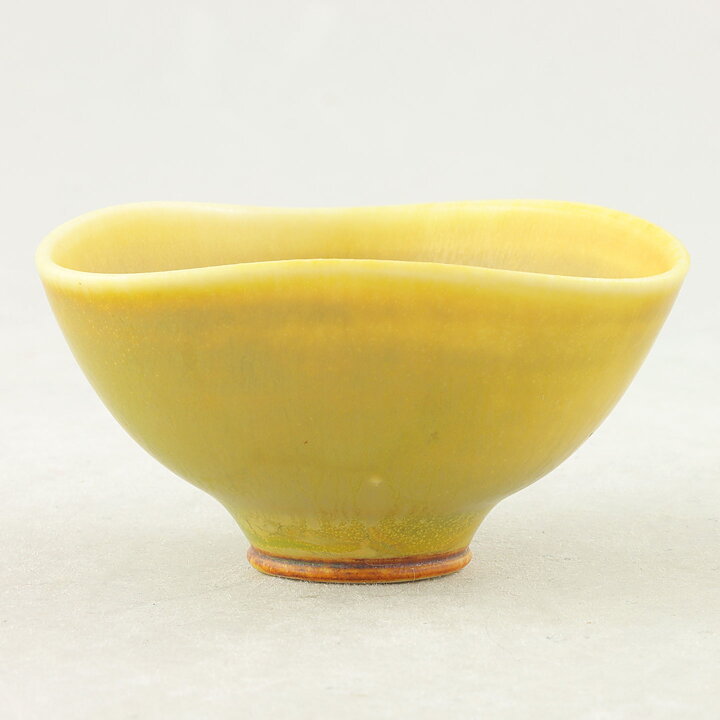 ベルント・フリーベリ  一点もの  黄色のボウル  兎毫斑  (4.5cm)  1976年