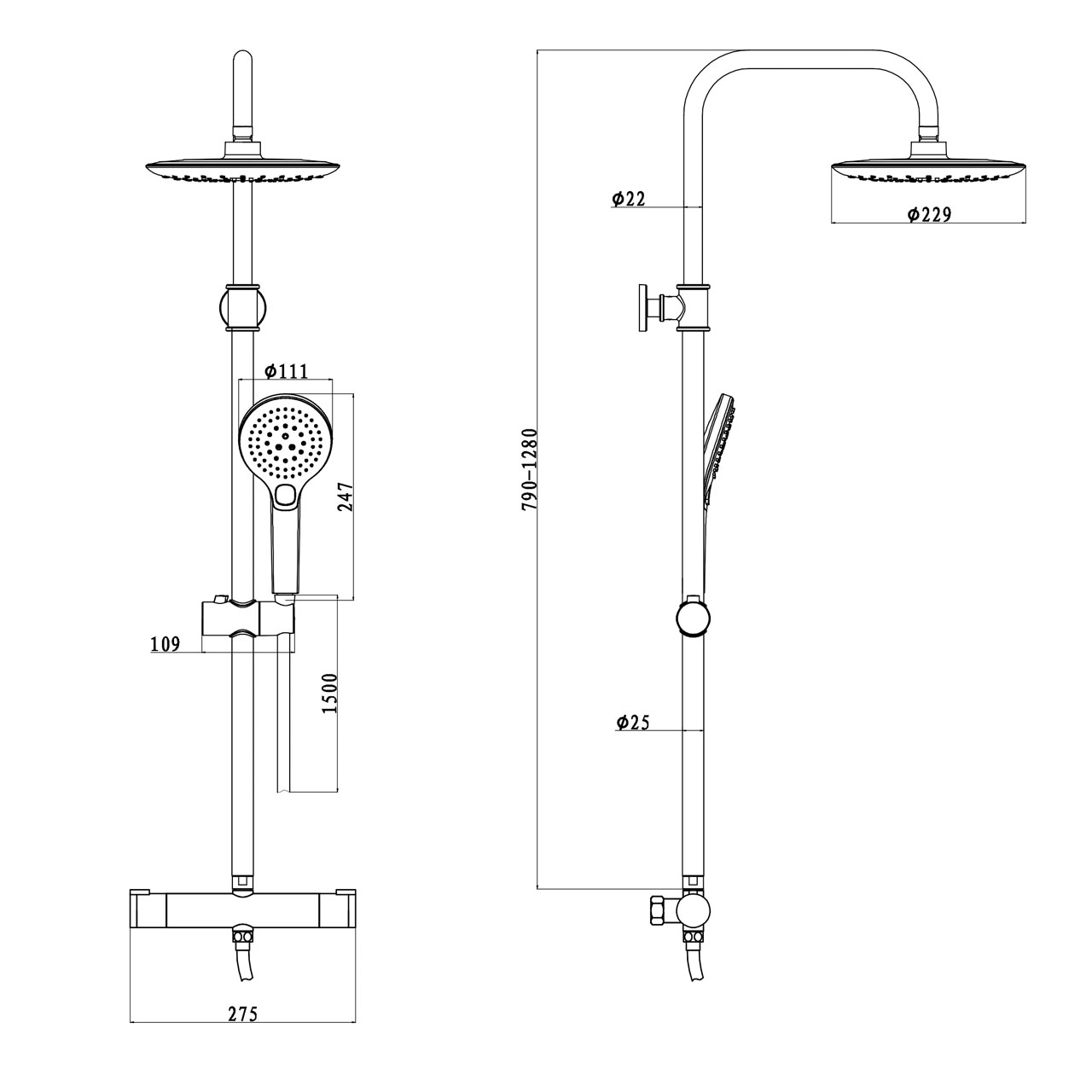 Thermo Shower System - Chrome - 5