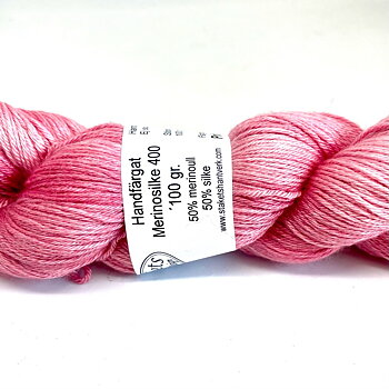 Handfärgat Merinosilke 400  Rosa