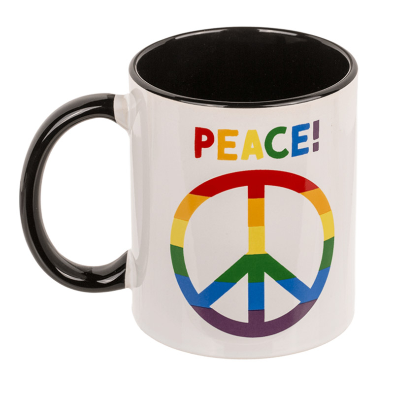 Peace-Mugg med regnbågsfärger