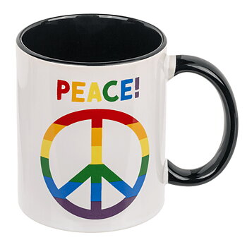 Peace-Mugg med regnbågsfärgad fredssymbol