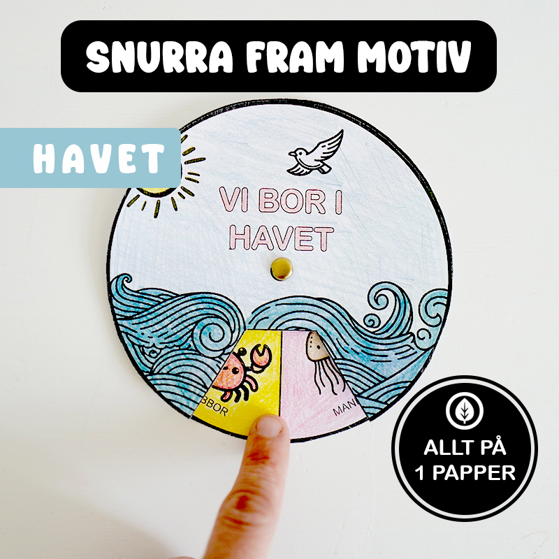 pyssel - djur i havet - snurra hjulet - haj - krabba - havsdjur