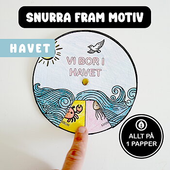 pyssel - djur i havet - snurra hjulet - haj - krabba - havsdjur