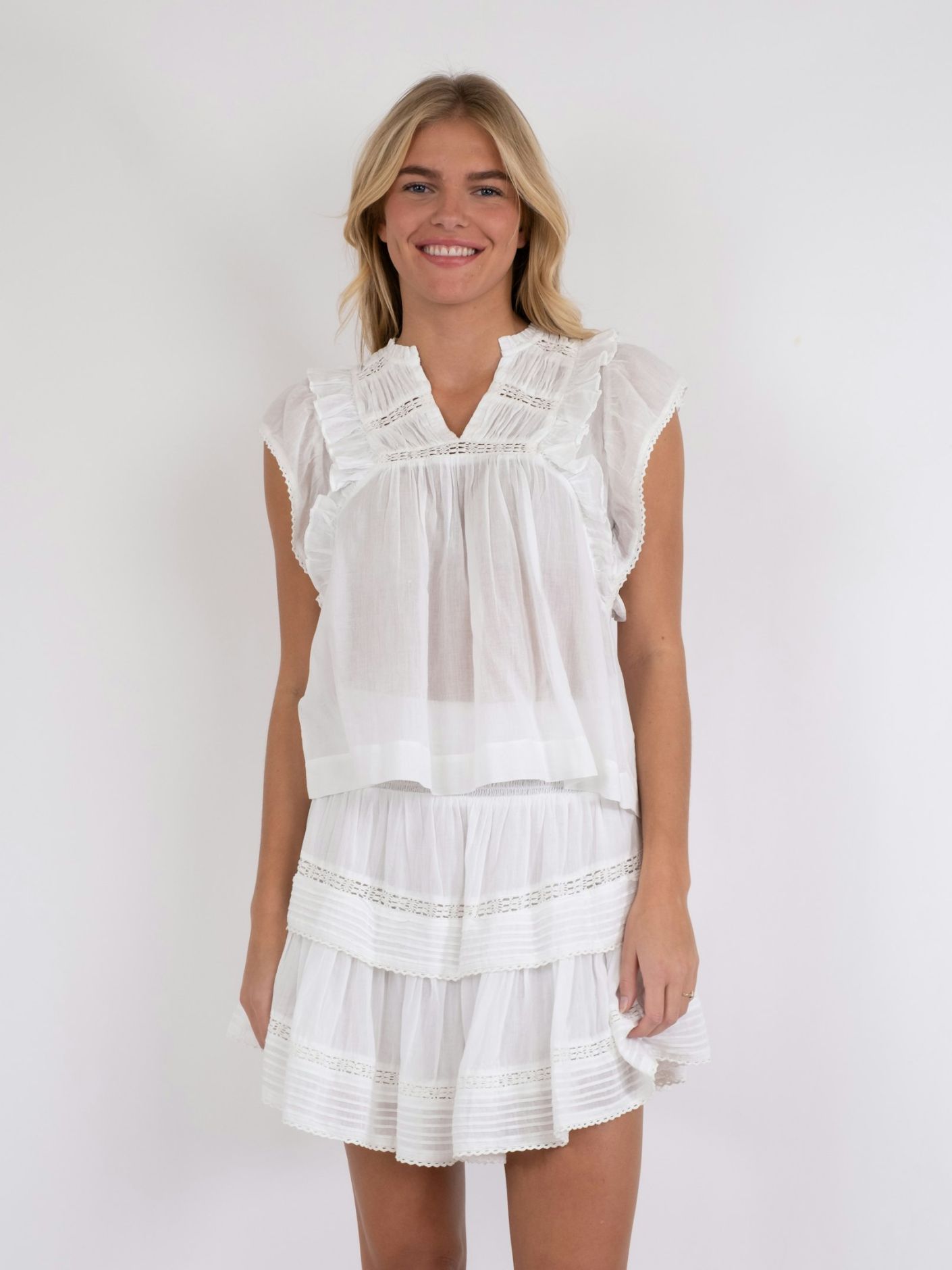 Jayla S Voile Top White - 3
