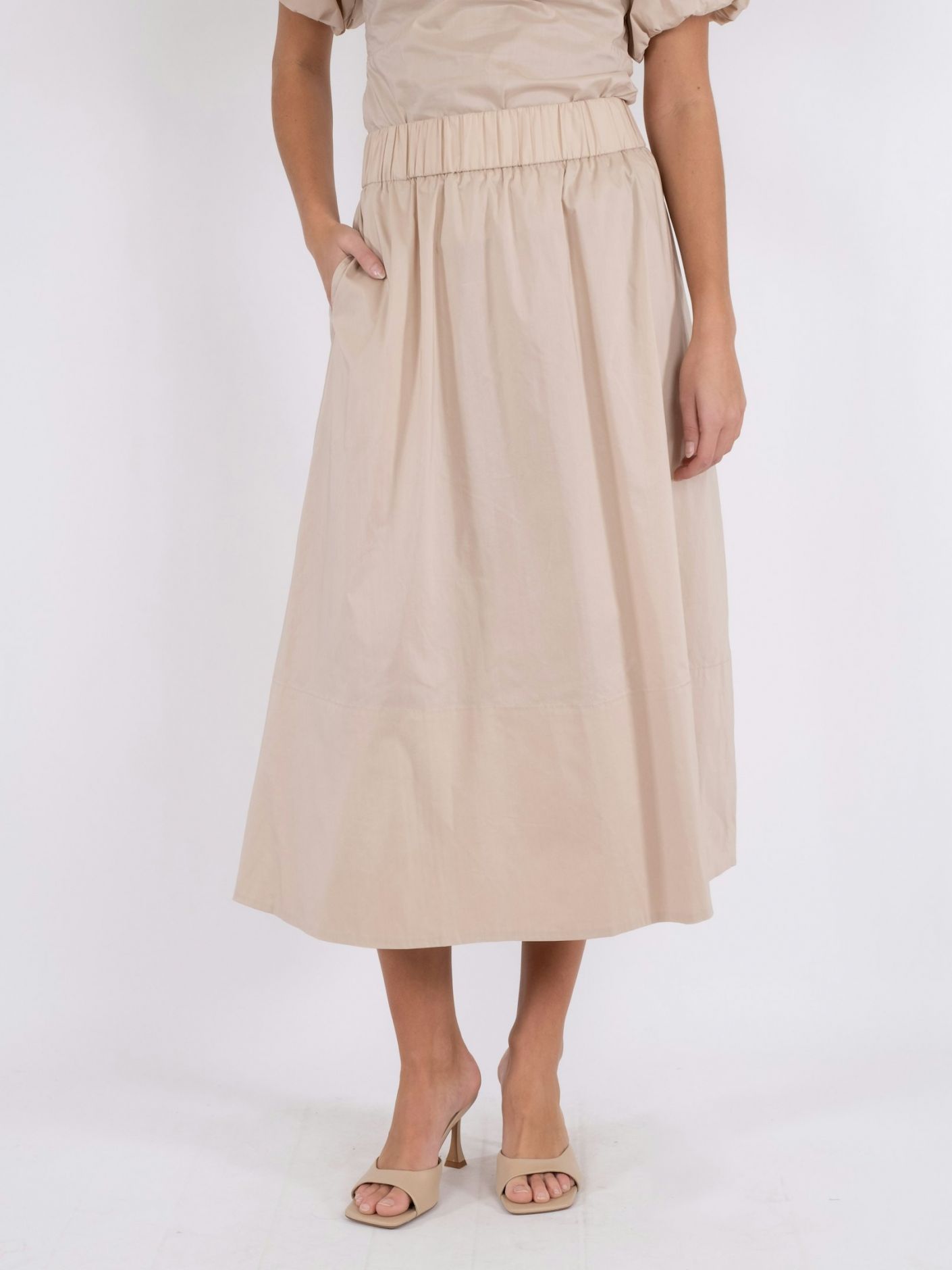 Yara Poplin Skirt Dark Sand - 3