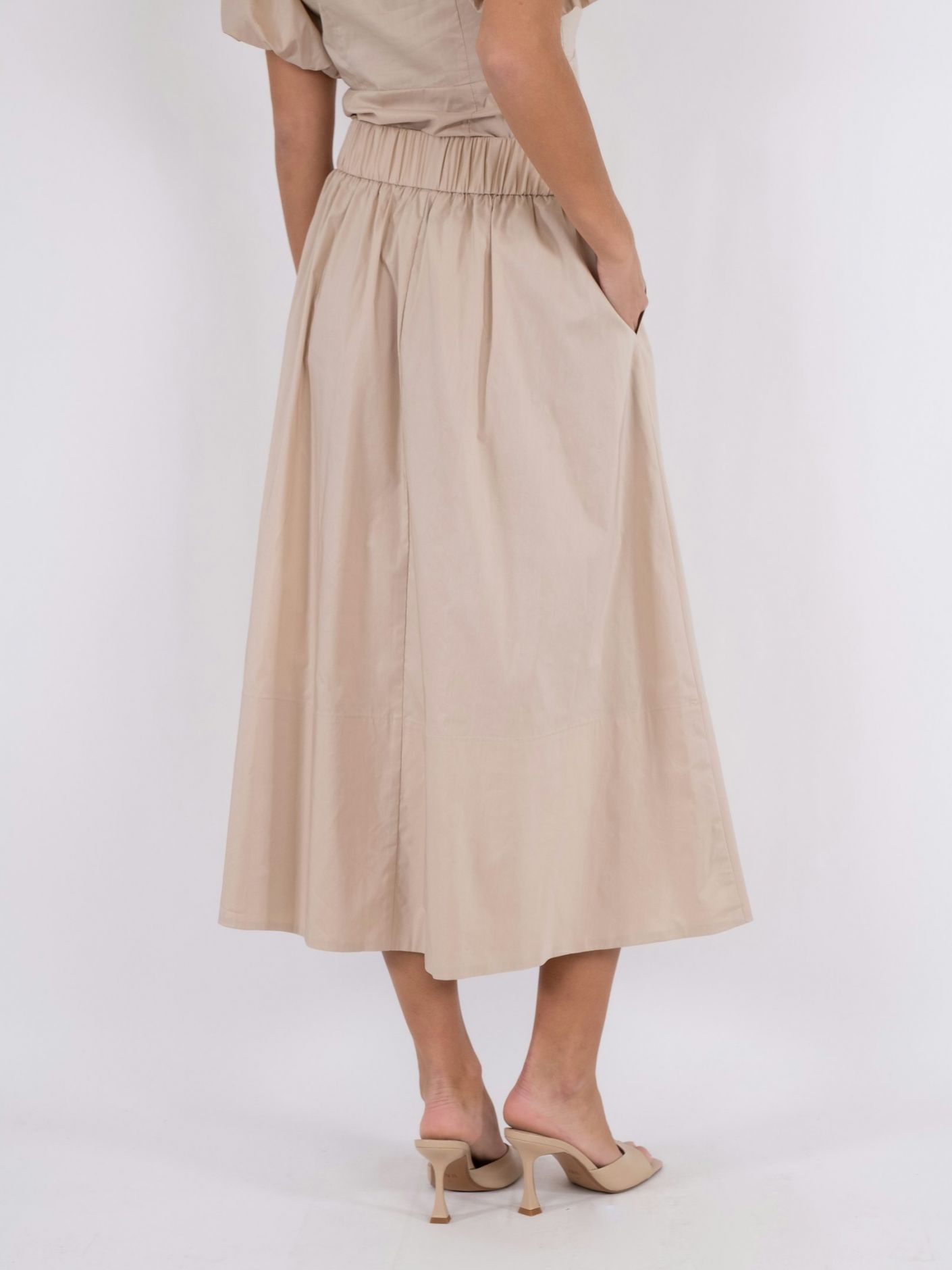 Yara Poplin Skirt Dark Sand - 4