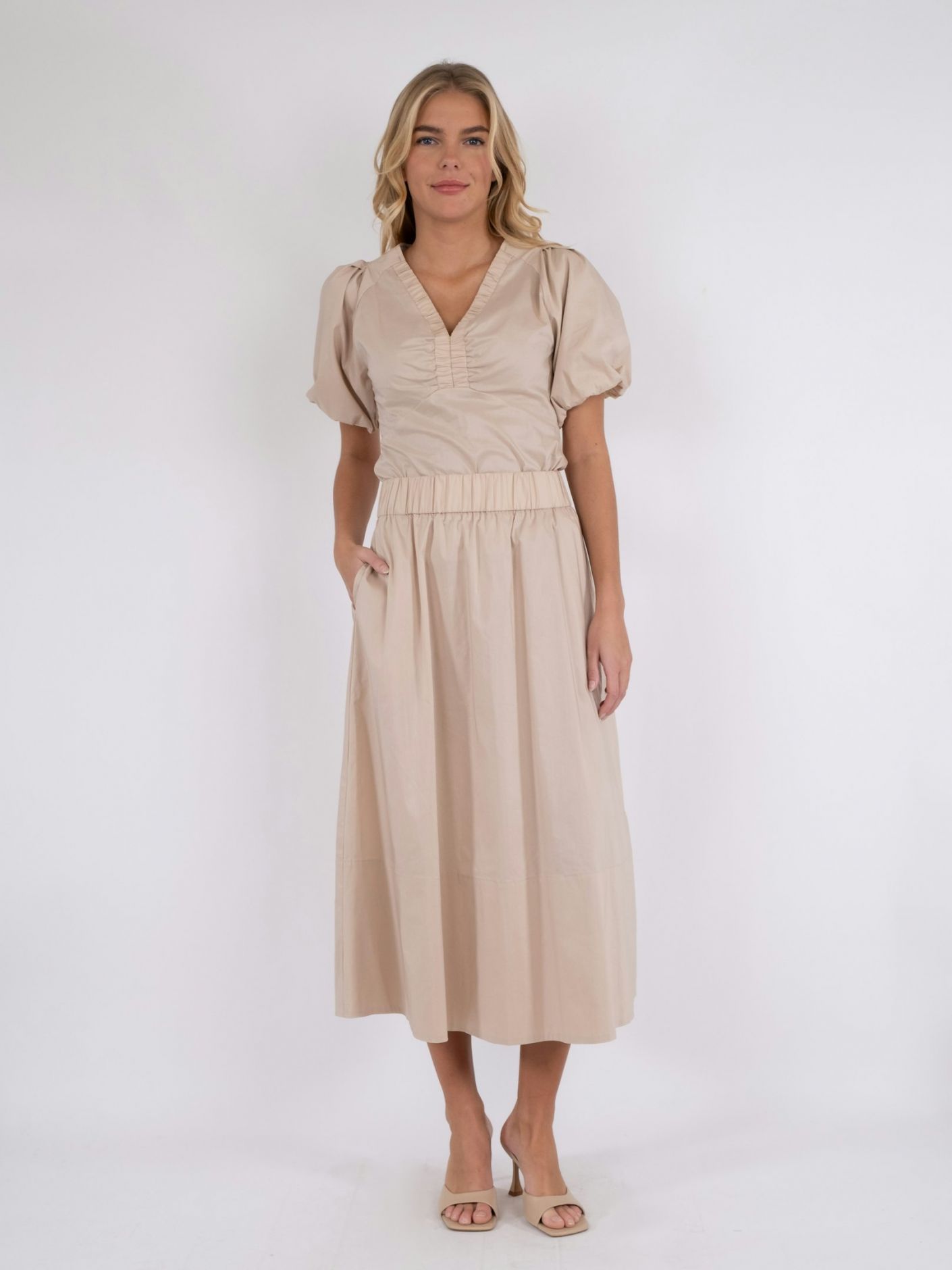 Yara Poplin Skirt Dark Sand - 5