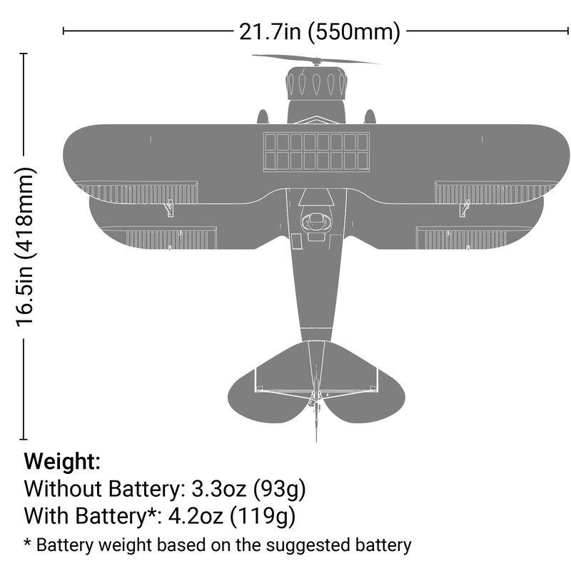 E-flite UMX WACO BNF Basic with AS3X and SAFE Select, White - 22