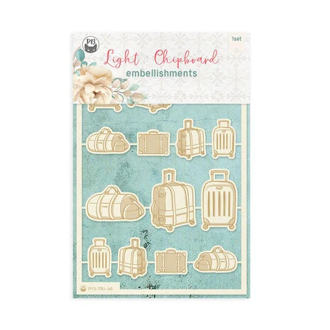 Travel Journal Light Chipboard Embellishments 03 (14pcs) 