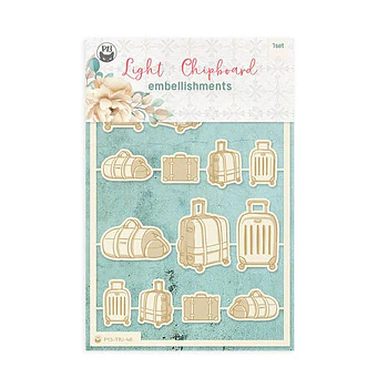 Travel Journal Light Chipboard Embellishments 03 (14pcs)