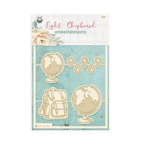 Travel Journal Light Chipboard Embellishments 02 (12pcs)