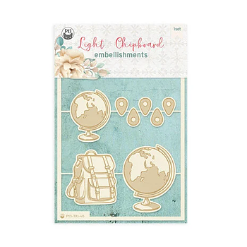 Travel Journal Light Chipboard Embellishments 02 (12pcs)