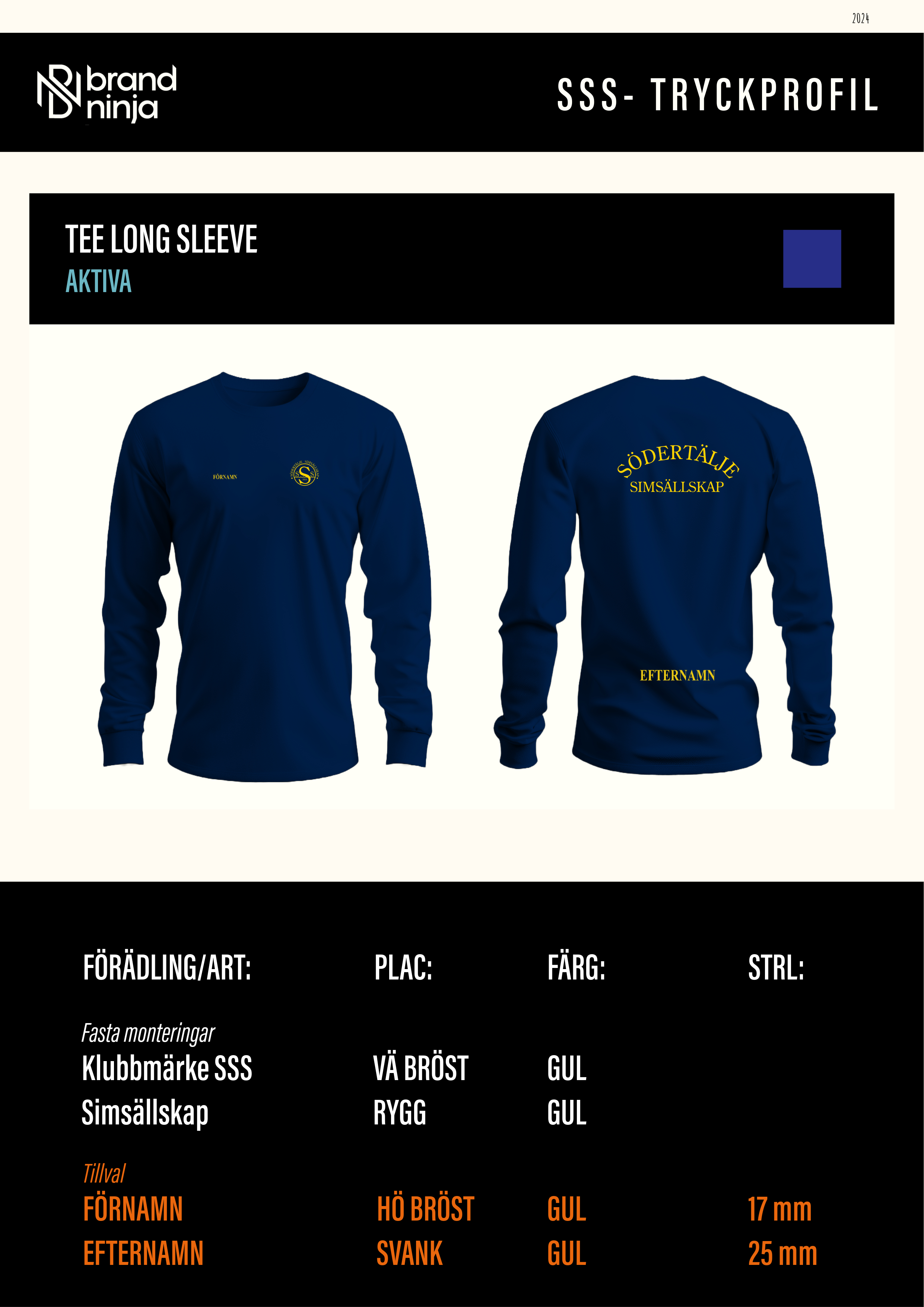 SSS Tävlingstee Lång Unisex Navy  - 3