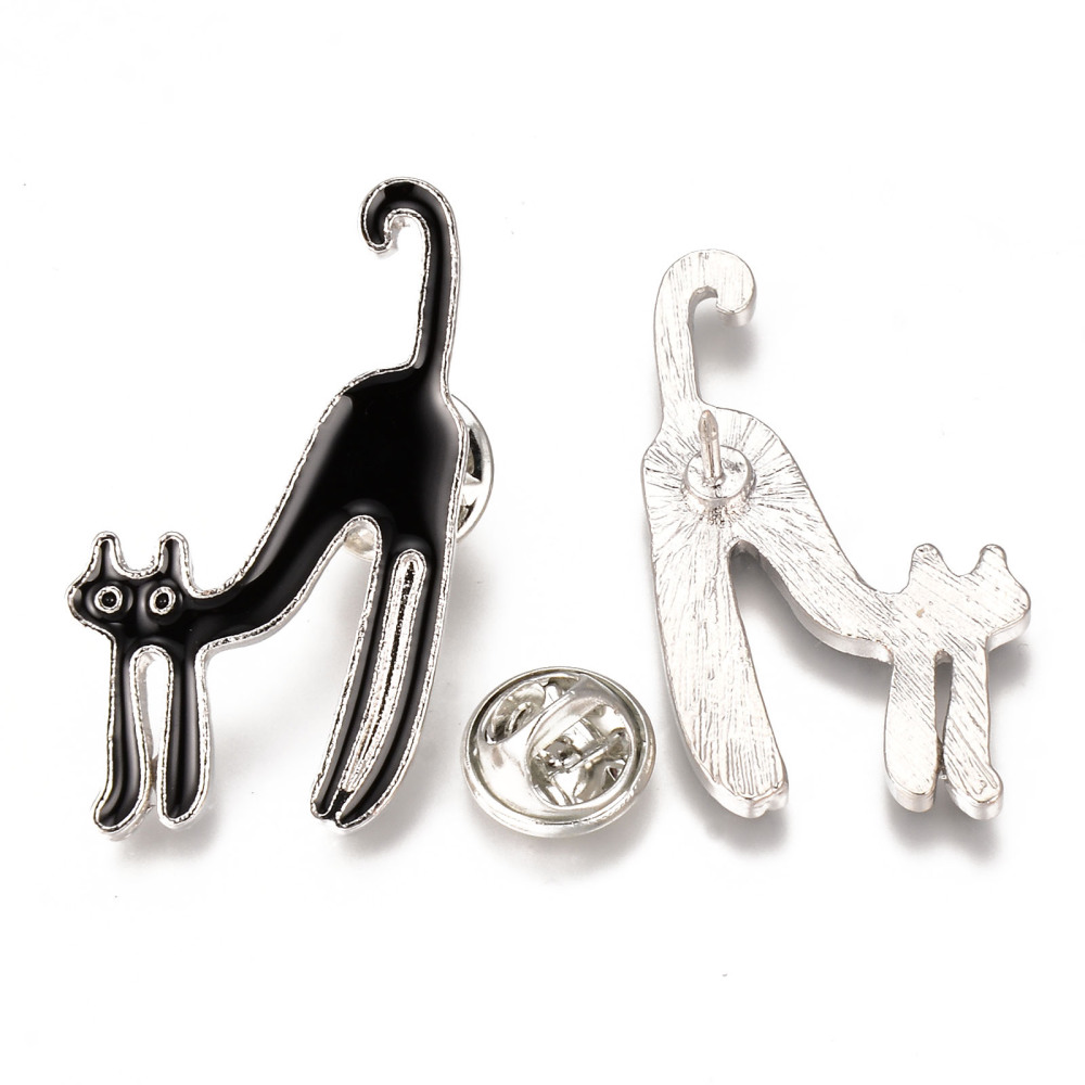 Brosch pin katt som skjuter rygg