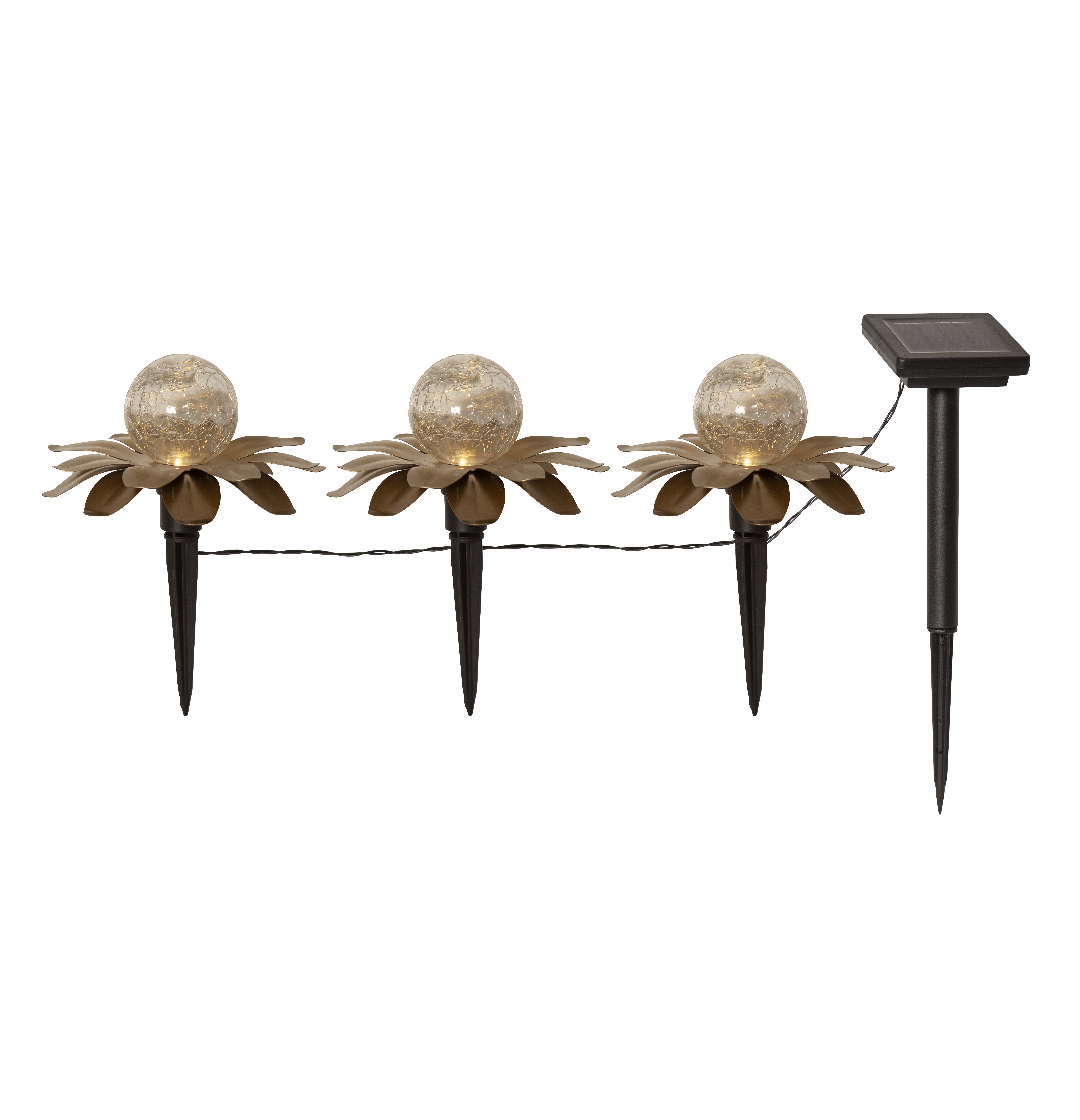 3 st solcellslampor / solcellsslinga lilly