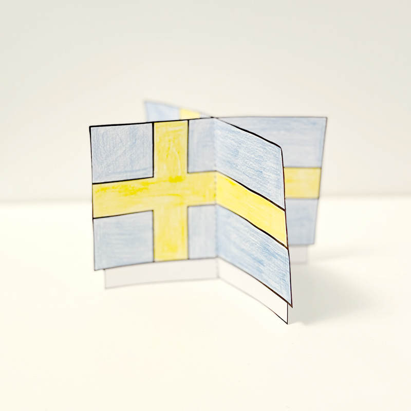 Sveriges nationaldag pyssel flagga i 3D