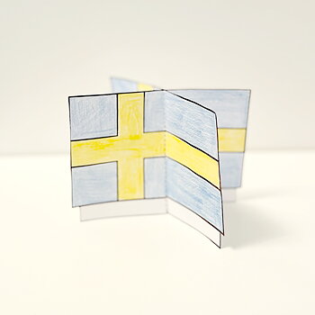 Sveriges nationaldag pyssel flagga i 3D
