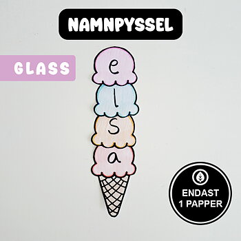 Pyssel - glass som namn Namnpyssel för barn