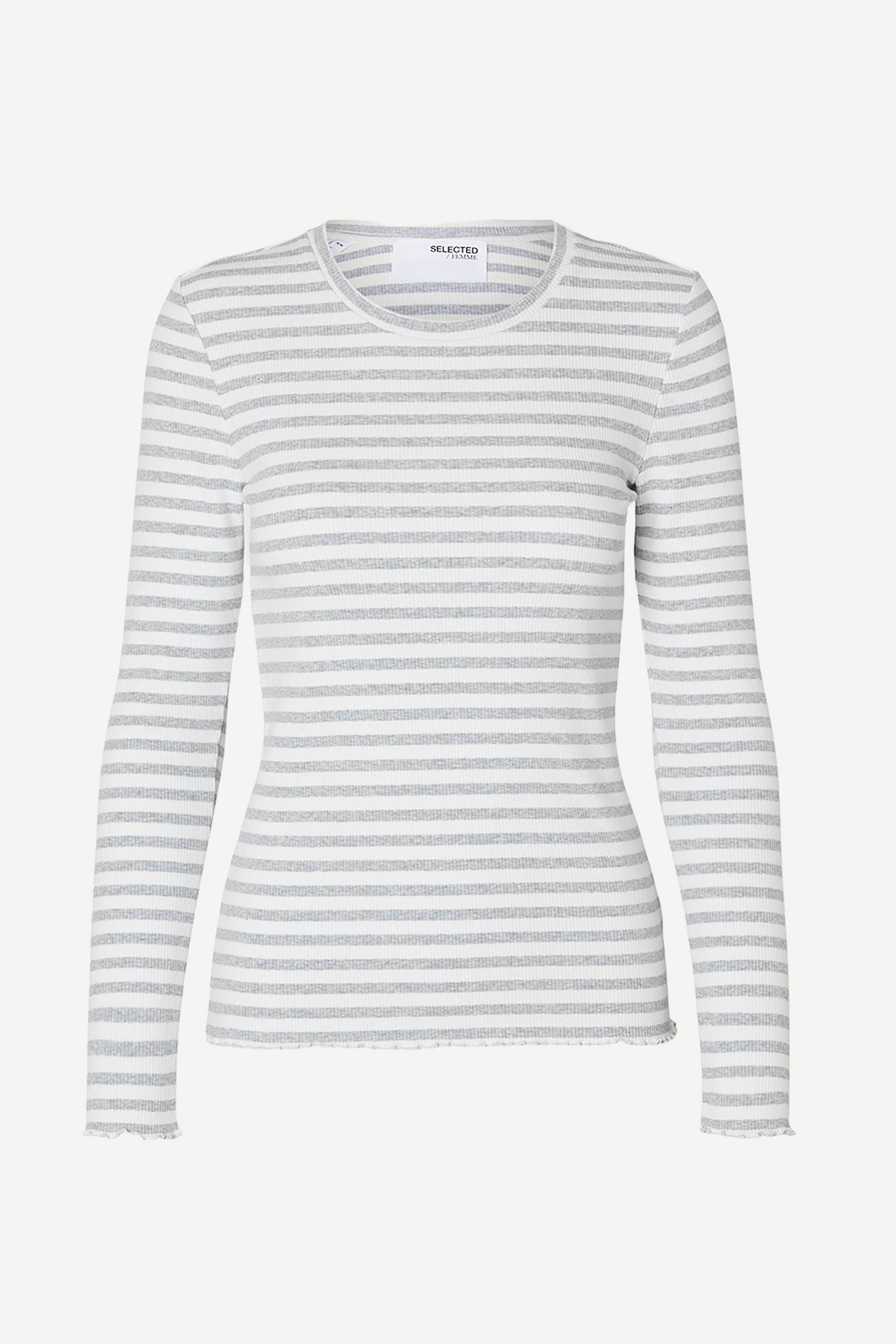 Selected Femme Striped T-shirt Light Grey Mel.