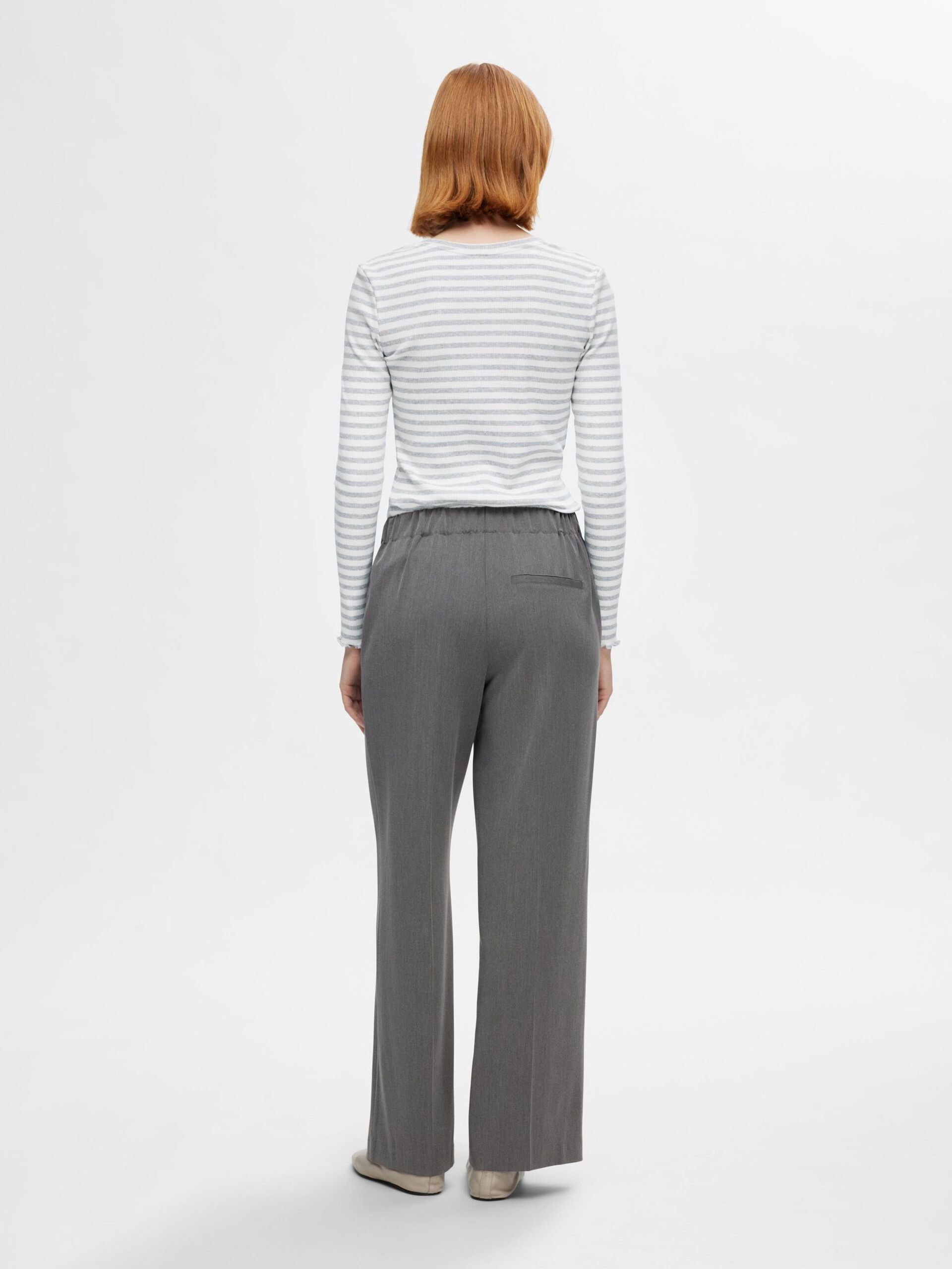 Selected Femme Striped T-shirt Light Grey Mel. - 4