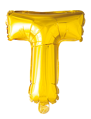 Foil Balloon Letter T Gold 41cm