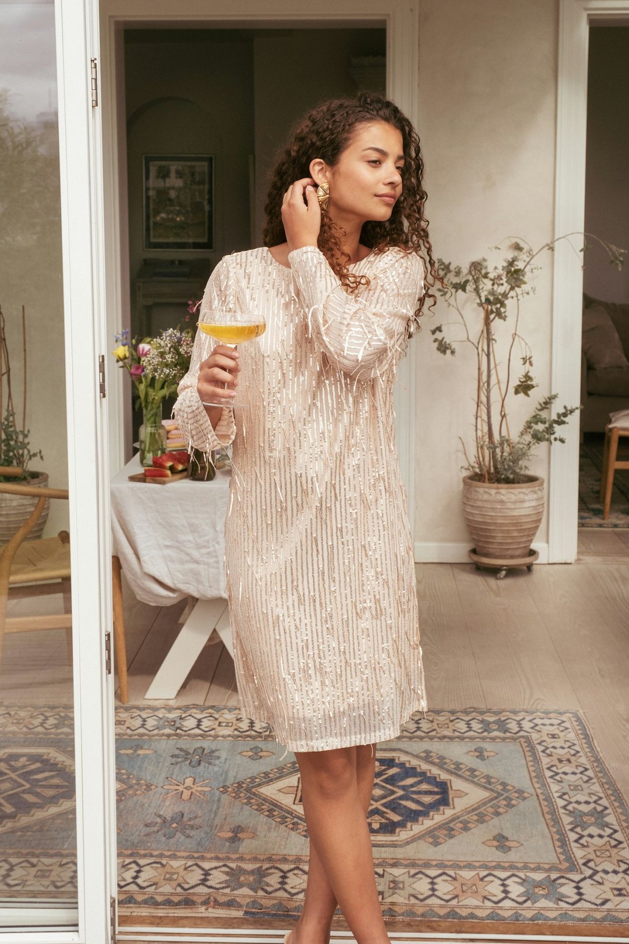 Maline Sequins Dress Rose Gold - 7