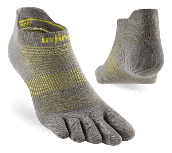 Injinji Run Lightweight No-Show Neon Silver
