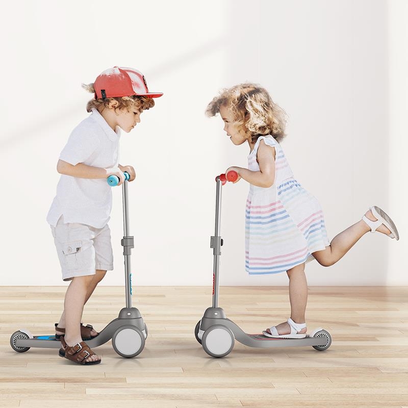 LED Scooter, Trehjulig sparkcykel Qplay Mika Blue - 3