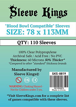 Sleeve Kings Blood Bowl Compatible Sleeves (78x113mm) - 110 Pack 60 Microns