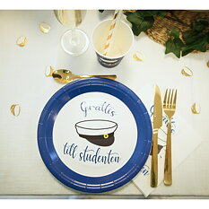 paper plates Grattis till studenten 18cm 8-pack