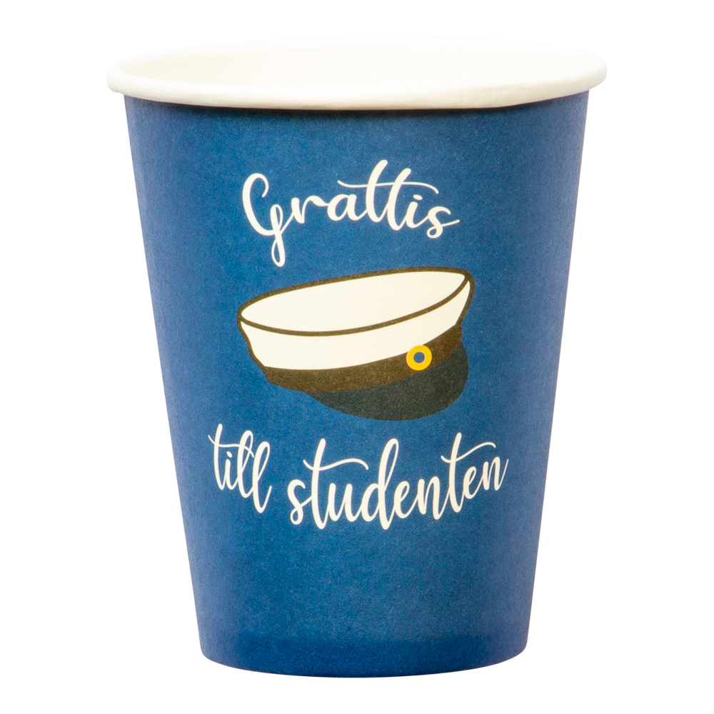 Paper Cups "Grattis till studenten" 8-pack