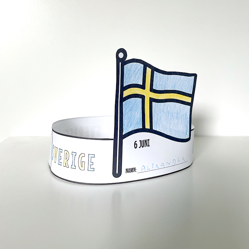 Sveriges Nationaldag Huvudkrona eller Dekoration Sverige flaggan
