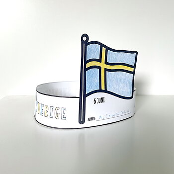 Sveriges Nationaldag Huvudkrona eller Dekoration Sverige flaggan