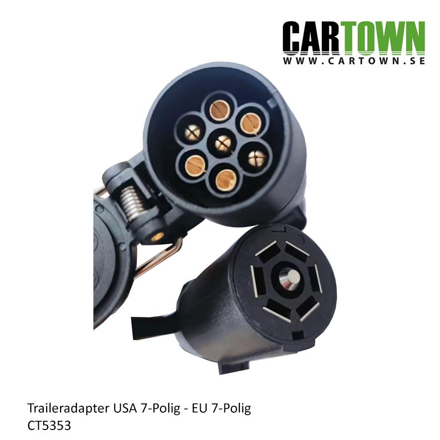 Trailersplitter Adapter USA 7-pol till EU 7-pol - 3
