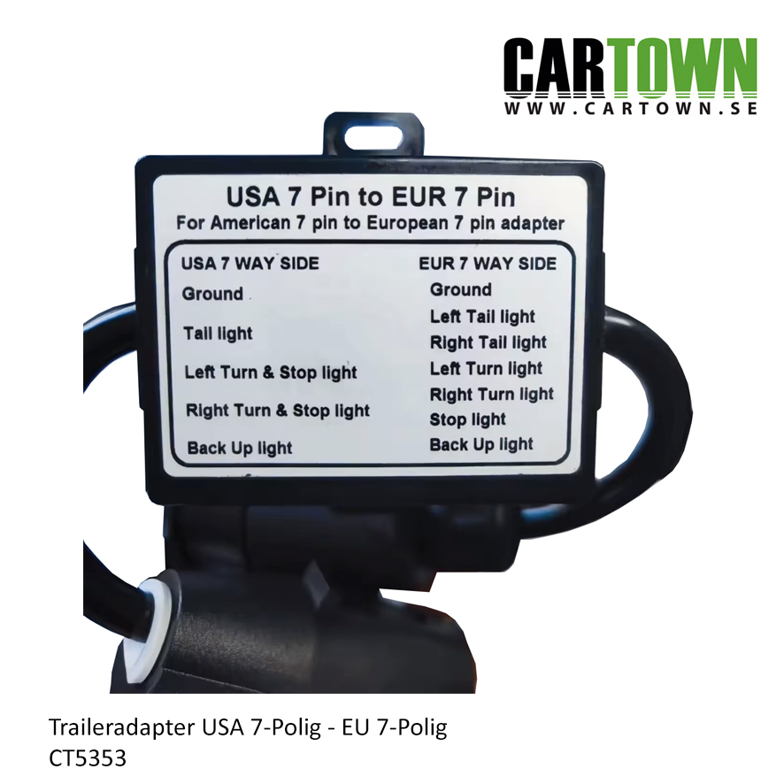 Trailersplitter Adapter USA 7-pol till EU 7-pol - 2