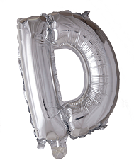 Folieballong Bokstav D Silver 41cm