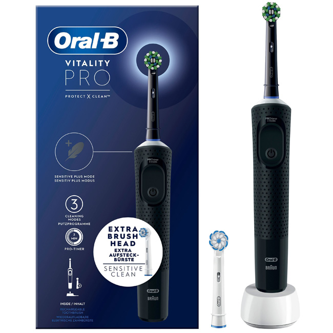 Eltandborste Vitality Pro Black Extra Refill - 6
